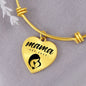 Mama, Est. 2022 - 18k Gold Finished Heart Pendant Bangle Bracelet