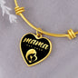 Mama, Est. 2020 v2 - 18k Gold Finished Heart Pendant Bangle Bracelet