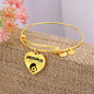 Mama, Est. 2023 - 18k Gold Finished Heart Pendant Bangle Bracelet