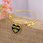 Cristina v02 - 18k Gold Finished Heart Pendant Bangle Bracelet