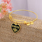 Lynette v02 - 18k Gold Finished Heart Pendant Bangle Bracelet