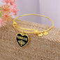 Christie v02 - 18k Gold Finished Heart Pendant Bangle Bracelet