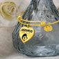 Mama, Est. 2023 - 18k Gold Finished Heart Pendant Bangle Bracelet