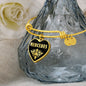 Mercedes v02 - 18k Gold Finished Heart Pendant Bangle Bracelet