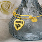 Cristina  v01 - 18k Gold Finished Heart Pendant Bangle Bracelet