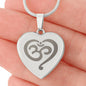 Namaste Symbol - Engraved Heart Pendant Necklace