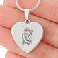 King And Queen - Engraved Heart Pendant Necklace