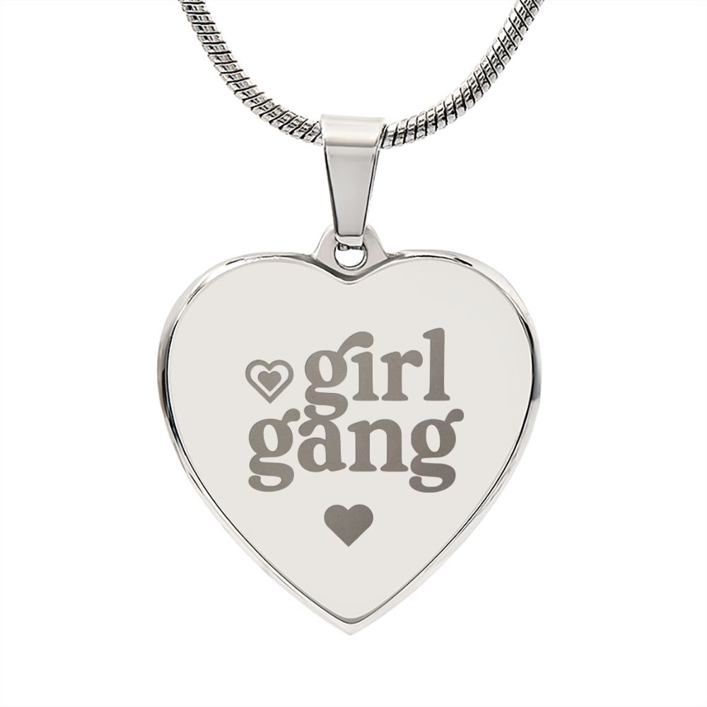 Girl Gang - Engraved Heart Pendant Necklace