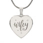 Wifey - Engraved Heart Pendant Necklace