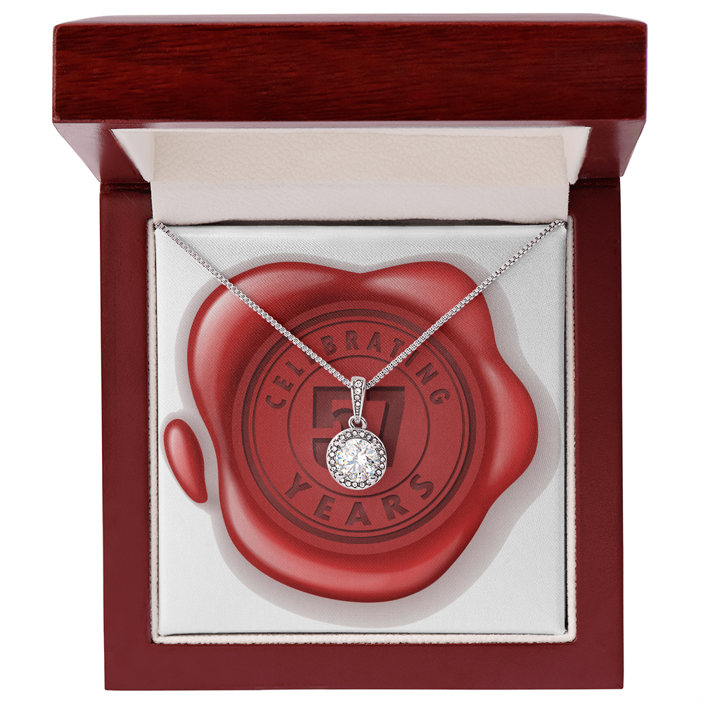 Celebrating 57 Years Anniversary - Eternal Hope Necklace With Mahogany Style Luxury Box