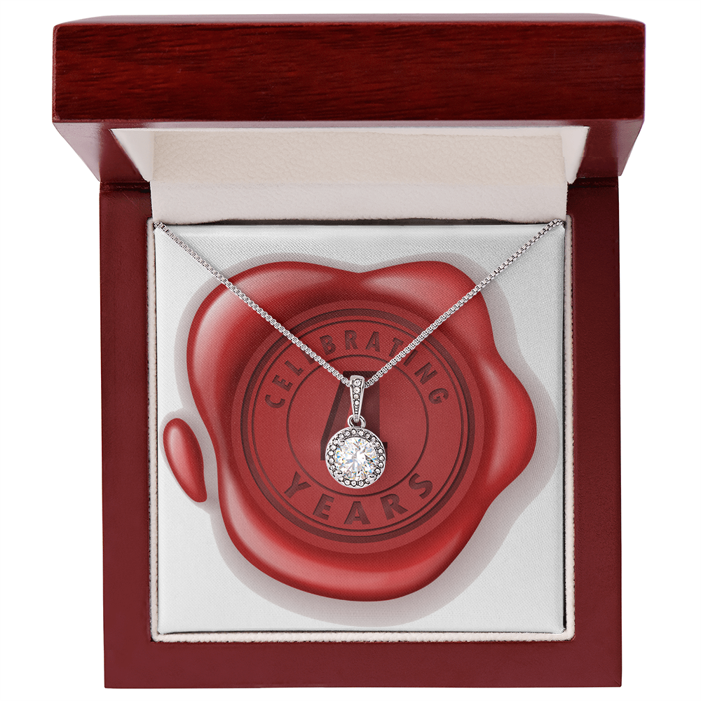 Celebrating 04 Years Anniversary - Eternal Hope Necklace With Mahogany Style Luxury Box