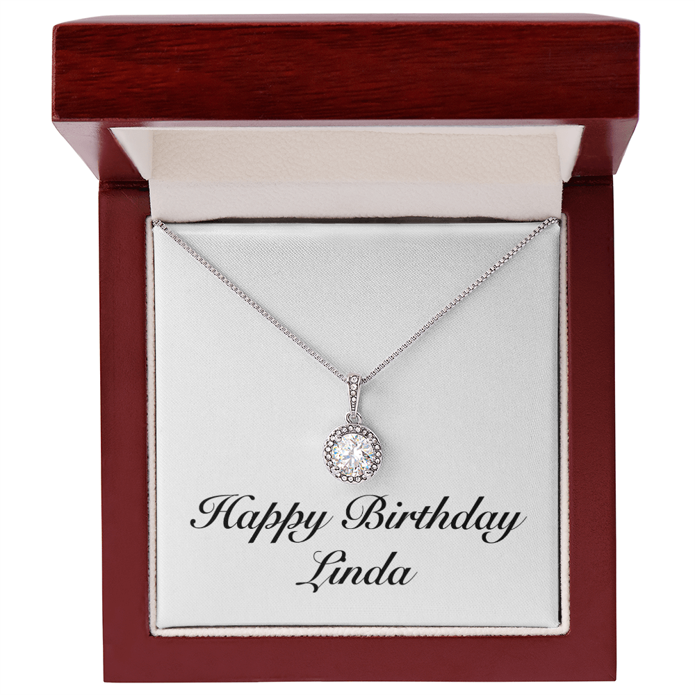 Happy Birthday Linda - Eternal Hope Necklace With Mahogany Style Luxury Box