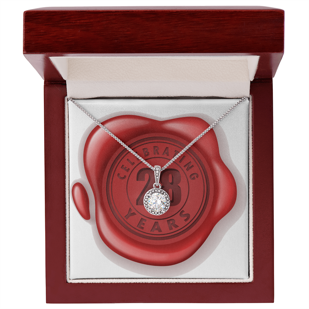 Celebrating 28 Years Anniversary - Eternal Hope Necklace With Mahogany Style Luxury Box