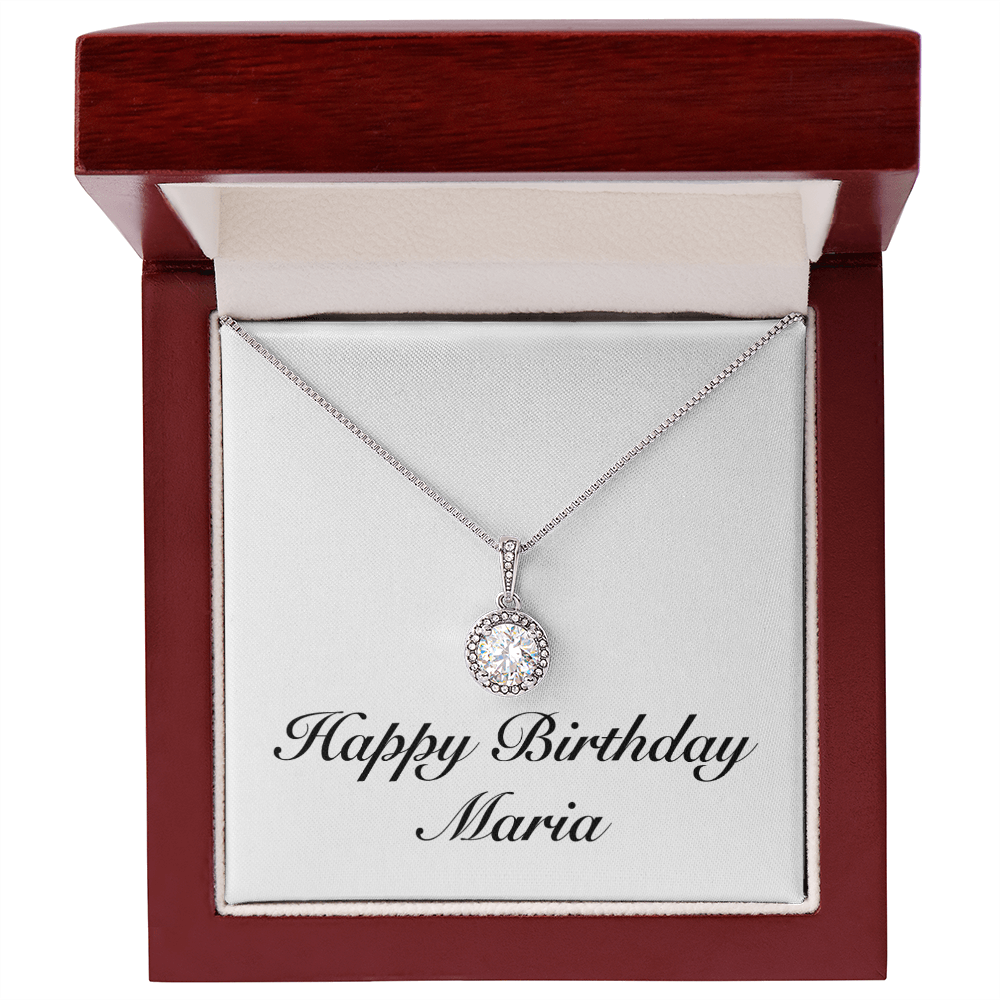 Happy Birthday Maria - Eternal Hope Necklace With Mahogany Style Luxury Box