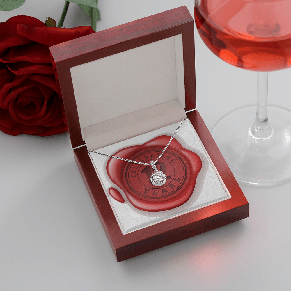 Celebrating 12 Years Anniversary - Eternal Hope Necklace With Mahogany Style Luxury Box