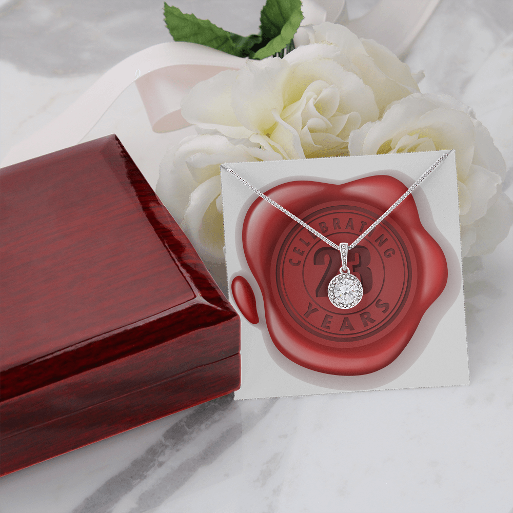 Celebrating 23 Years Anniversary - Eternal Hope Necklace With Mahogany Style Luxury Box