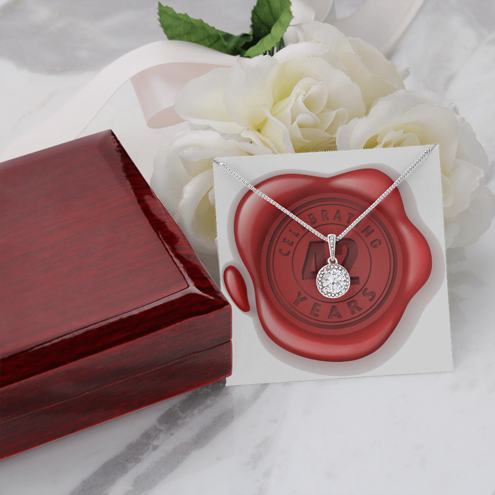 Celebrating 42 Years Anniversary - Eternal Hope Necklace With Mahogany Style Luxury Box