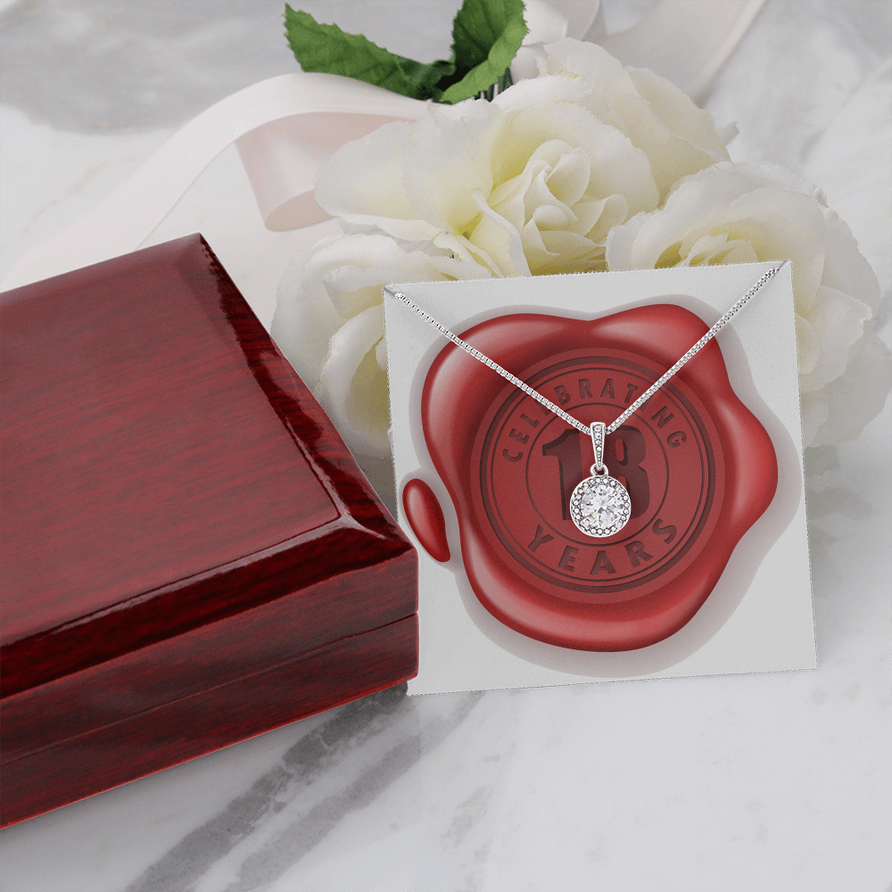 Celebrating 18 Years Anniversary - Eternal Hope Necklace With Mahogany Style Luxury Box