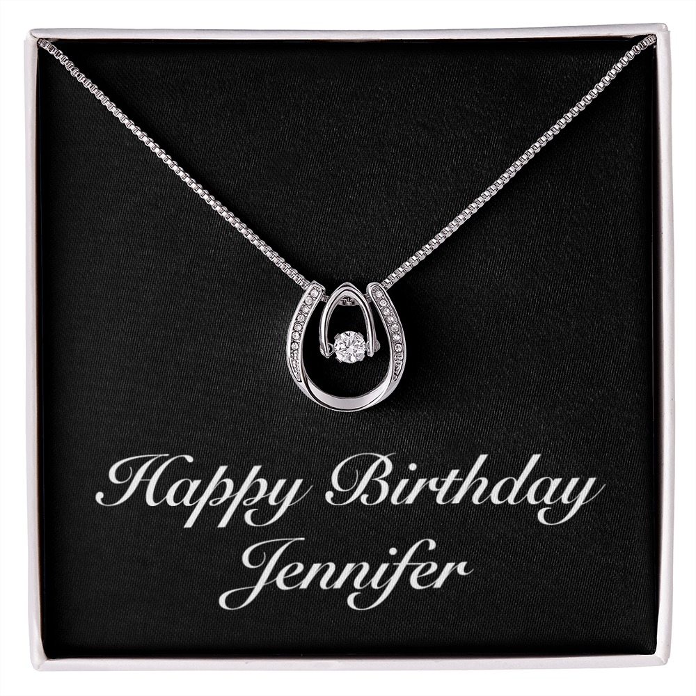 Happy Birthday Jennifer v2 - Lucky In Love Necklace