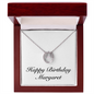 Happy Birthday Margaret - Lucky In Love Necklace With Mahogany Style Luxury Box