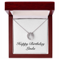 Happy Birthday Linda - Lucky In Love Necklace With Mahogany Style Luxury Box