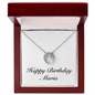 Happy Birthday Maria - Lucky In Love Necklace With Mahogany Style Luxury Box