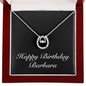 Happy Birthday Barbara v2 - Lucky In Love Necklace With Mahogany Style Luxury Box