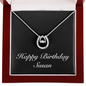 Happy Birthday Susan v2 - Lucky In Love Necklace With Mahogany Style Luxury Box