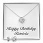Happy Birthday Patricia - Love Knot Necklace And Earrings Set