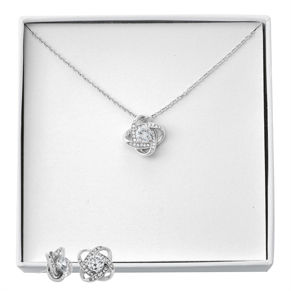 Love Knot Necklace And Earrings Set