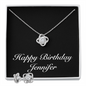 Happy Birthday Jennifer v2 - Love Knot Necklace And Earrings Set