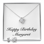 Happy Birthday Margaret - Love Knot Necklace And Earrings Set