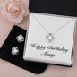 Happy Birthday Mary - Love Knot Necklace And Earrings Set
