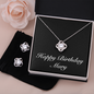 Happy Birthday Mary v2 - Love Knot Necklace And Earrings Set