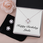 Happy Birthday Linda - Love Knot Necklace And Earrings Set