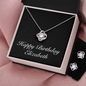 Happy Birthday Elizabeth v2 - Love Knot Necklace And Earrings Set