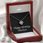 Happy Birthday Barbara v2 - Love Knot Necklace And Earrings Set With Mahogany Style Luxury Box