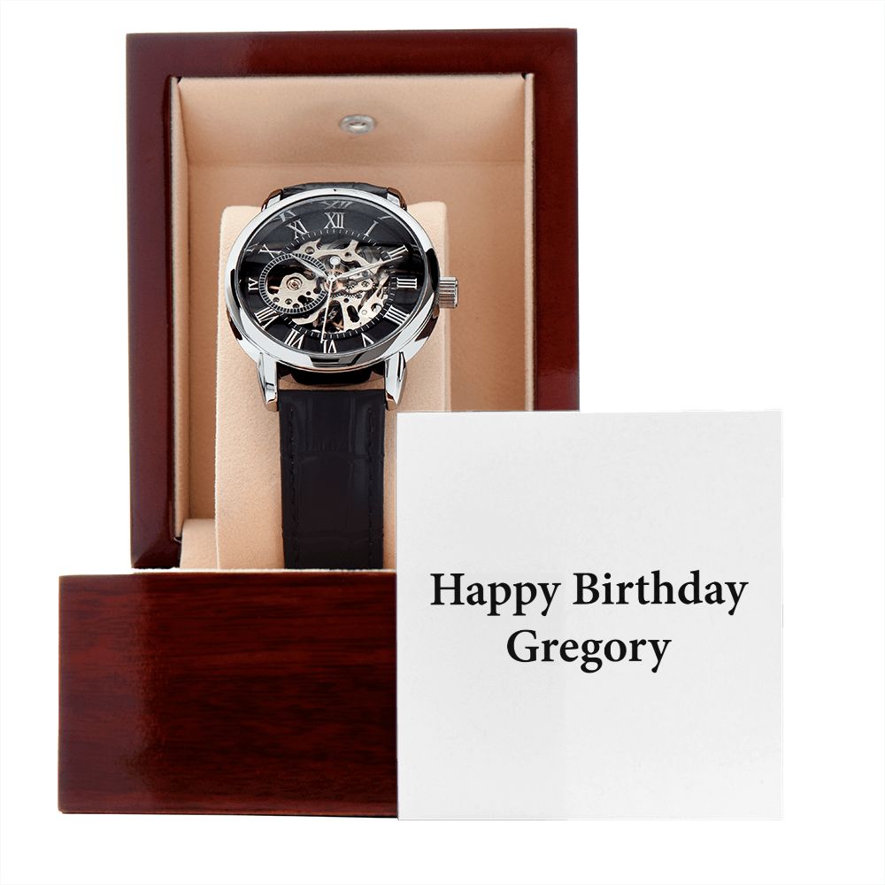 Happy Birthday Gregory - Men's Openwork Watch