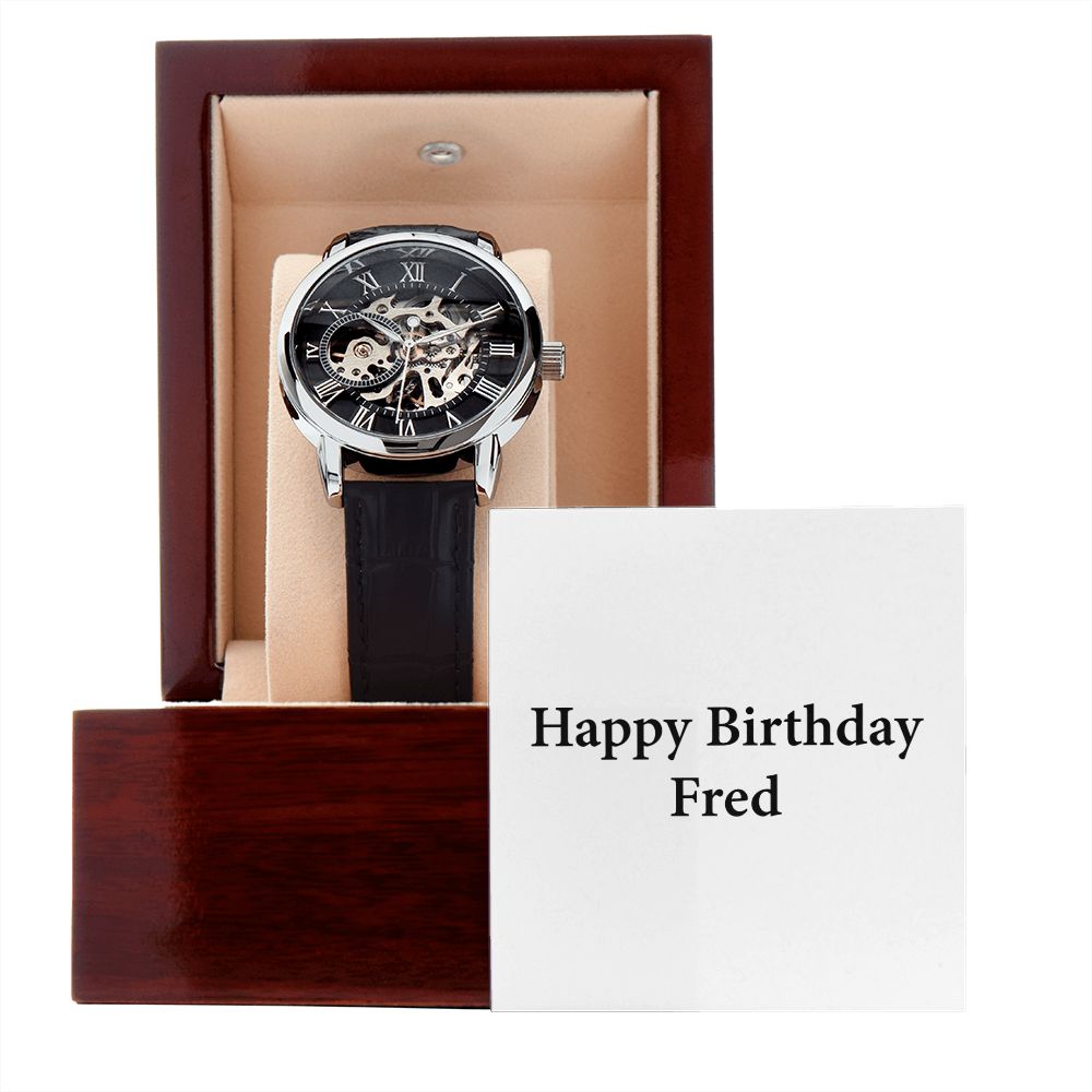 Happy Birthday Fred - Men's Openwork Watch