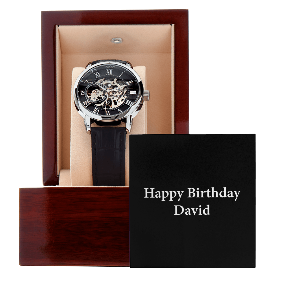 Happy Birthday David v2 - Men's Openwork Watch