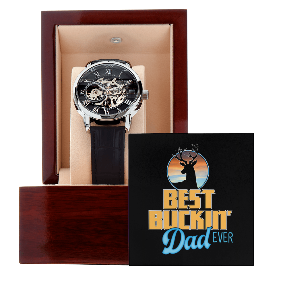 Best Buckin' Dad Ever - Men's Openwork Watch