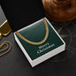 Merry Christmas v09 - 14k Gold Finished Cuban Link Chain