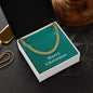 Merry Christmas v02 - 14k Gold Finished Cuban Link Chain