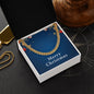 Merry Christmas v01 - 14k Gold Finished Cuban Link Chain