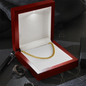 14k Gold Finished Cuban Link Chain With Mahogany Style Luxury Box