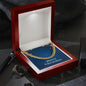 Merry Christmas v01 - 14k Gold Finished Cuban Link Chain With Mahogany Style Luxury Box