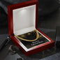 Merry Christmas v03 - 14k Gold Finished Cuban Link Chain With Mahogany Style Luxury Box