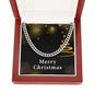 Merry Christmas v03 - Cuban Link Chain With Mahogany Style Luxury Box
