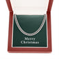 Merry Christmas v09 - Cuban Link Chain With Mahogany Style Luxury Box