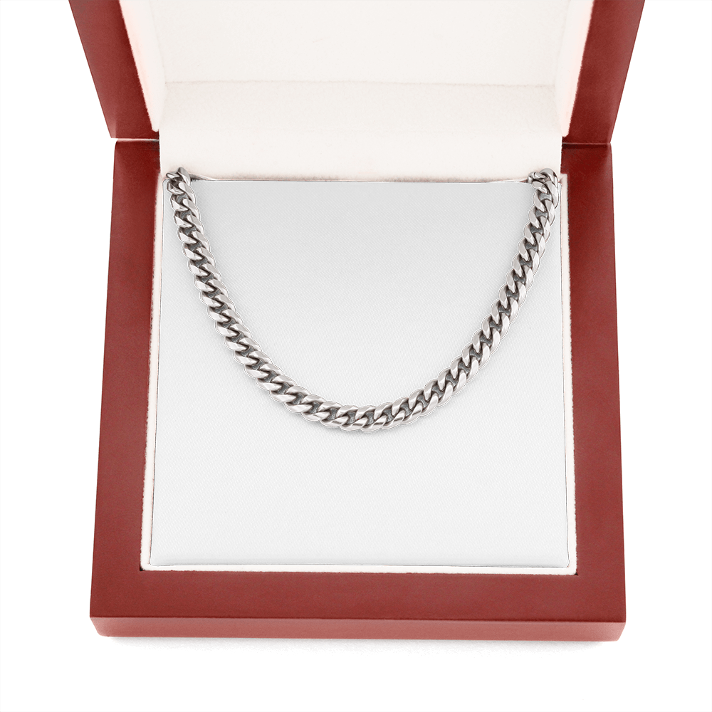 Cuban Link Chain With Mahogany Style Luxury Box